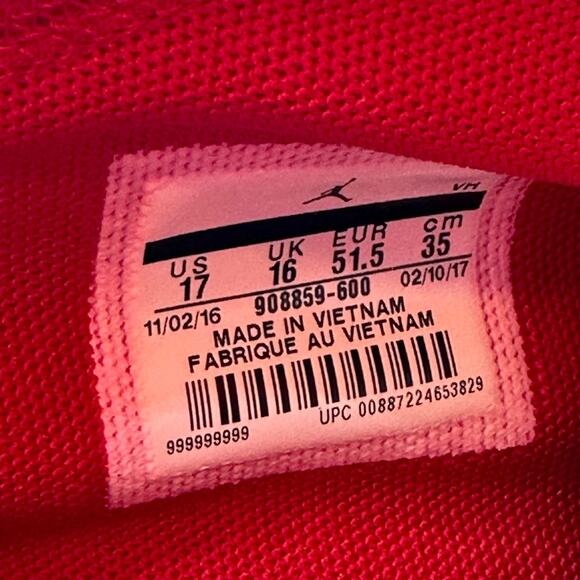 Jordan Formula 23 Red Basketball Shoes 908859-600 Men’s Sz 17 - Picture 5 of 10